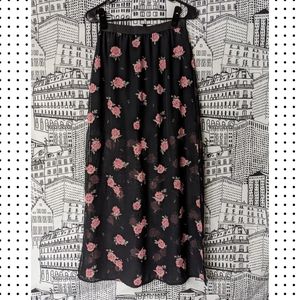 black floral skirt